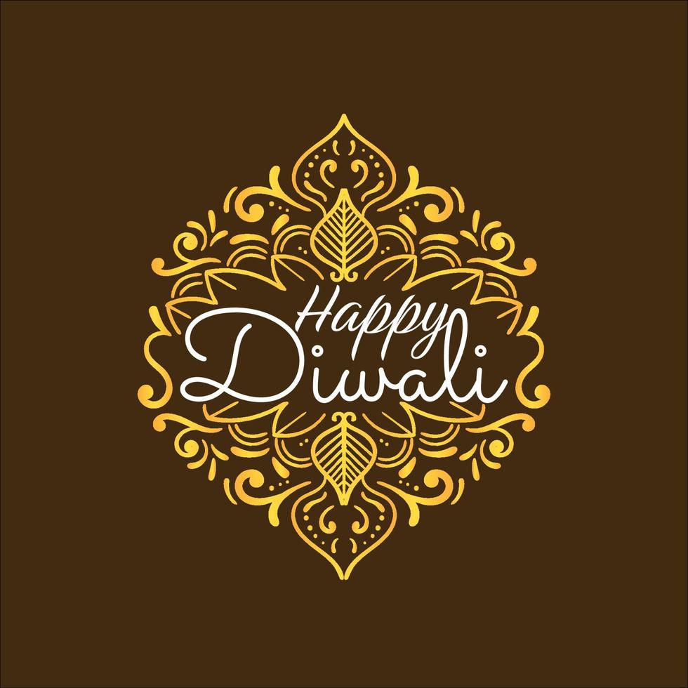 contento Diwali mano lettering vettore