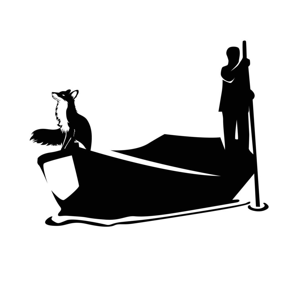 vettore logo illustrazione di un' vogatore nel il azienda di un' Volpe