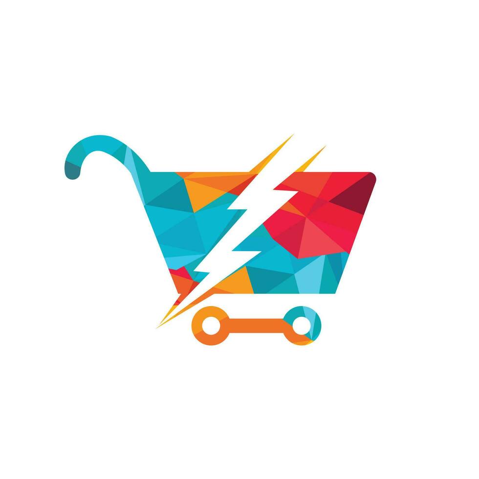 veloce shopping vettore logo design. shopping carrello con veloce logo icona.