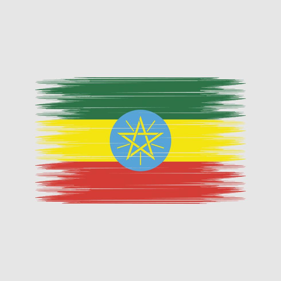 pennello bandiera etiopia. bandiera nazionale vettore