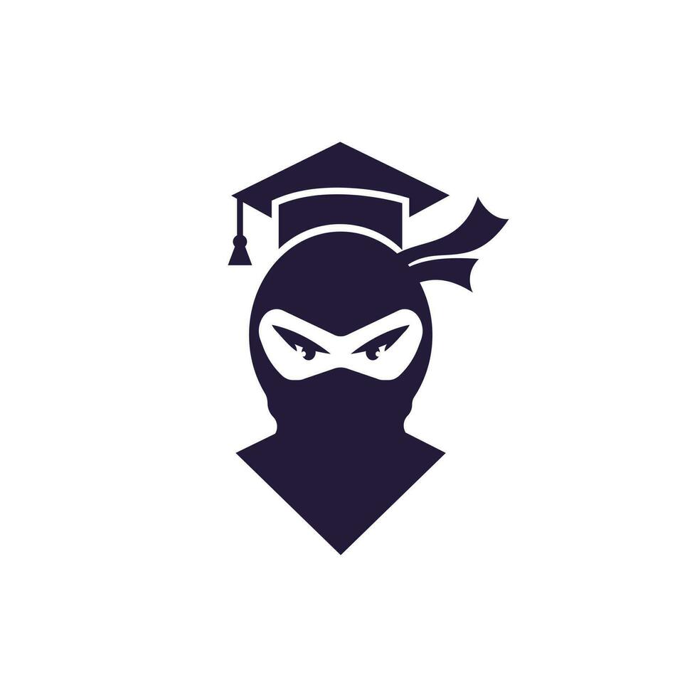 inteligente ninja moderno formazione scolastica vettore logo design.