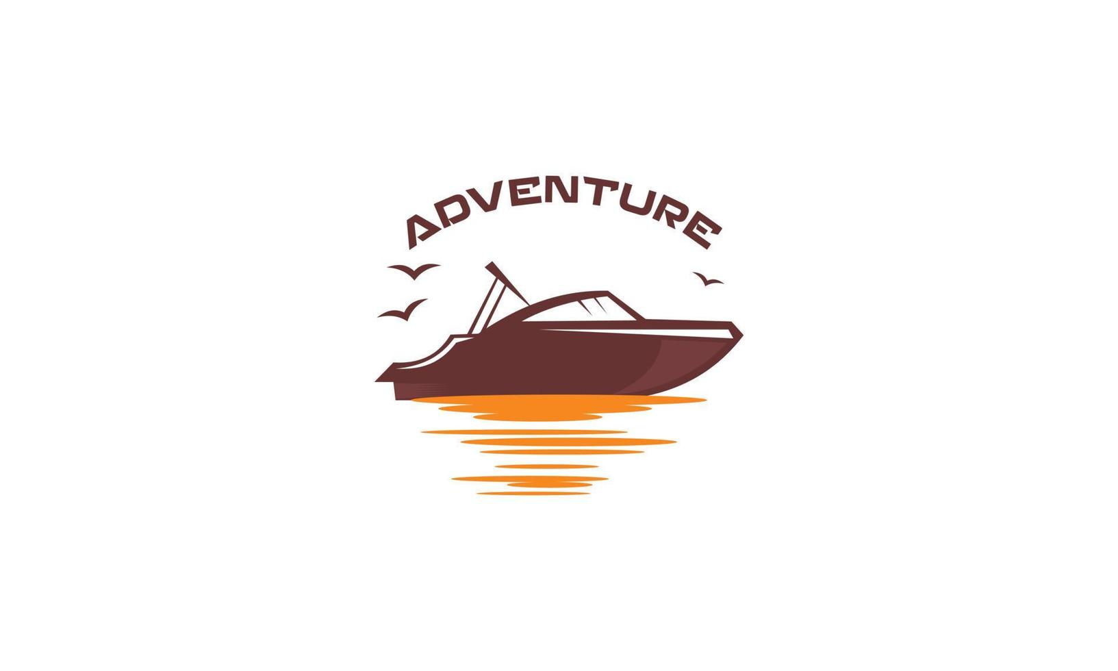 avventura barca, barca a vela e barca viaggio logo design vettore modello