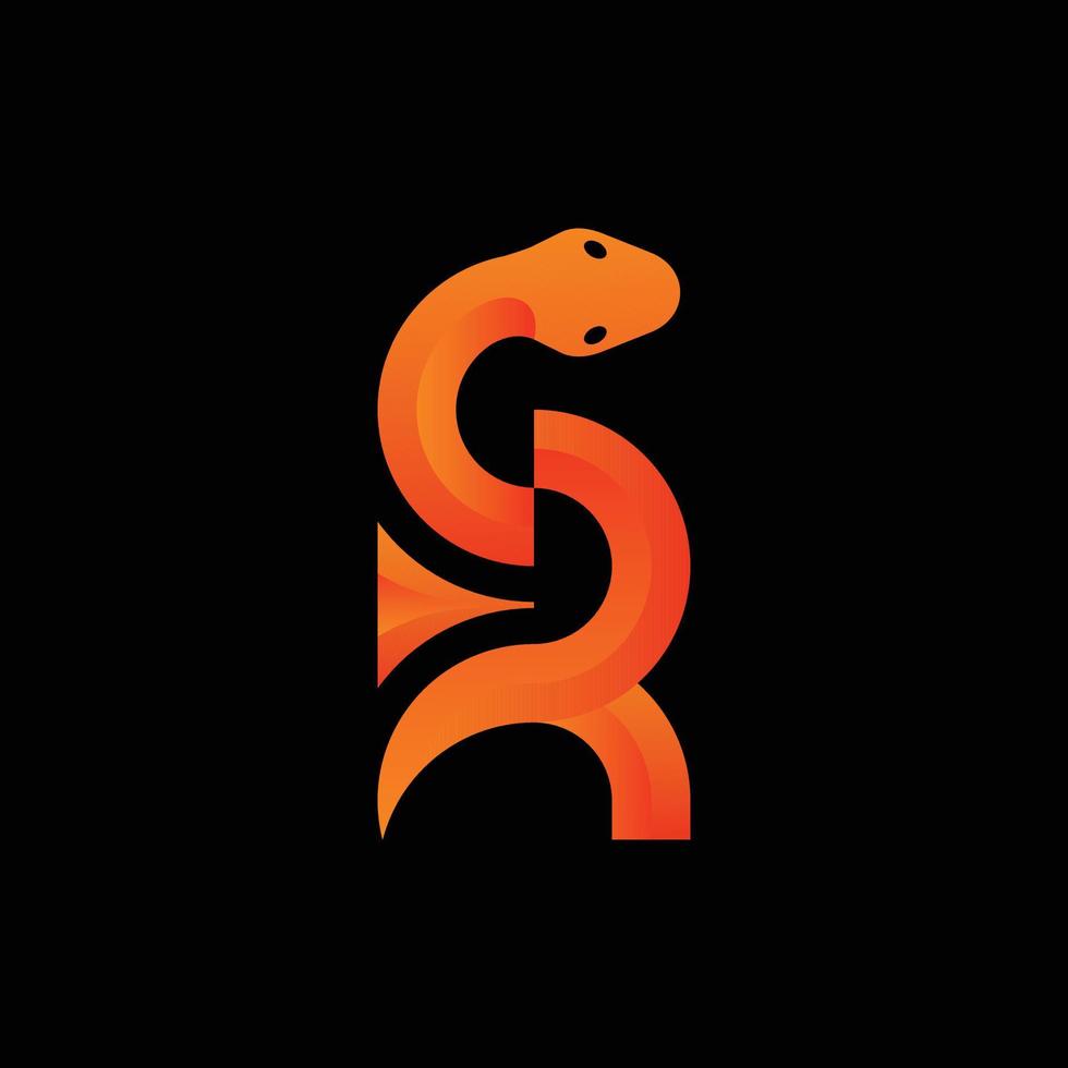 lettera r serpente moderno creativo attività commerciale logo vettore