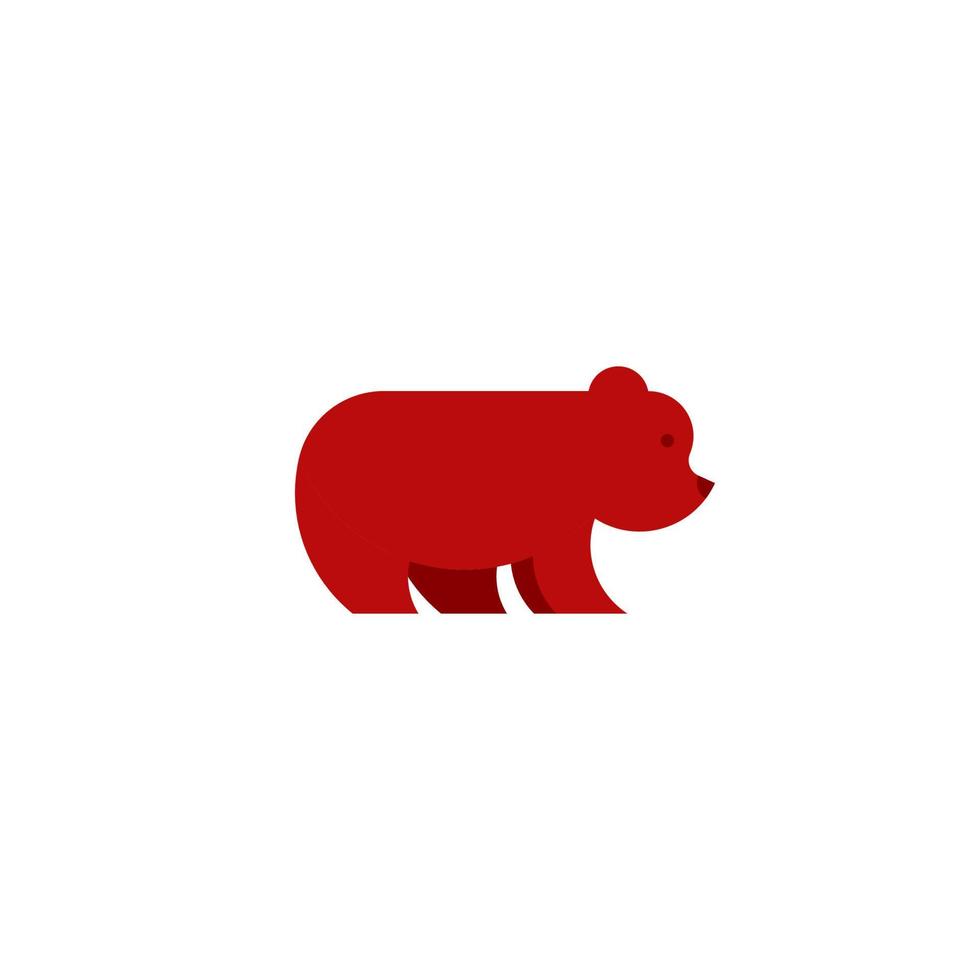 Marrone grizzly orso logo icona animale pulito semplice arrotondato simbolo vettore