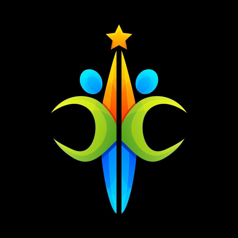 design del logo per la cura delle persone vettore