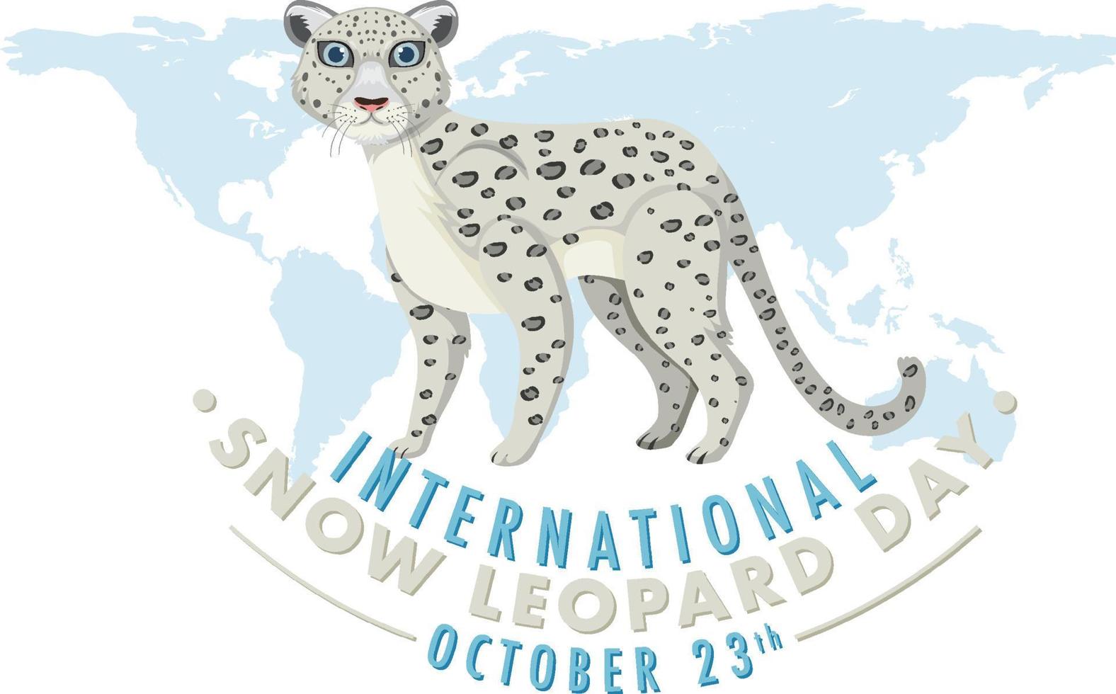 internazionale neve leopardo giorno bandiera design vettore