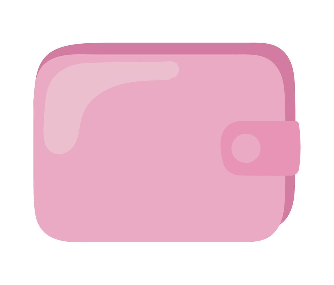 rosa portafoglio cartone animato vettore