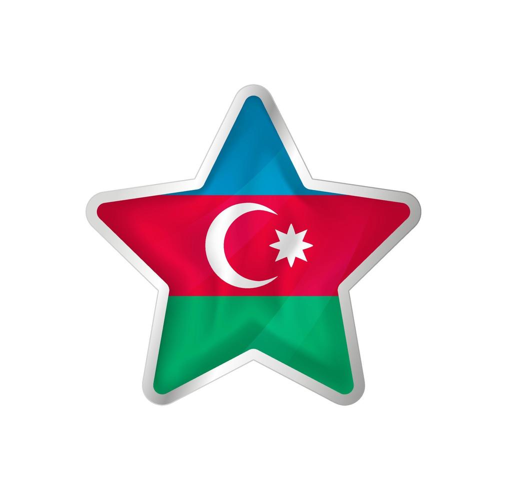 azerbaijan bandiera nel stella. pulsante stella e bandiera modello. facile la modifica e vettore nel gruppi. nazionale bandiera vettore illustrazione su bianca sfondo.