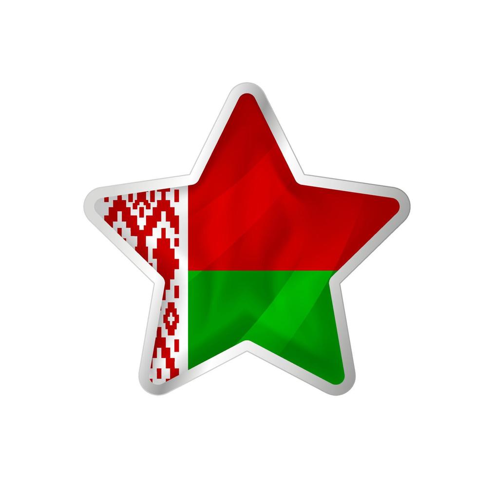 bielorussia bandiera nel stella. pulsante stella e bandiera modello. facile la modifica e vettore nel gruppi. nazionale bandiera vettore illustrazione su bianca sfondo.