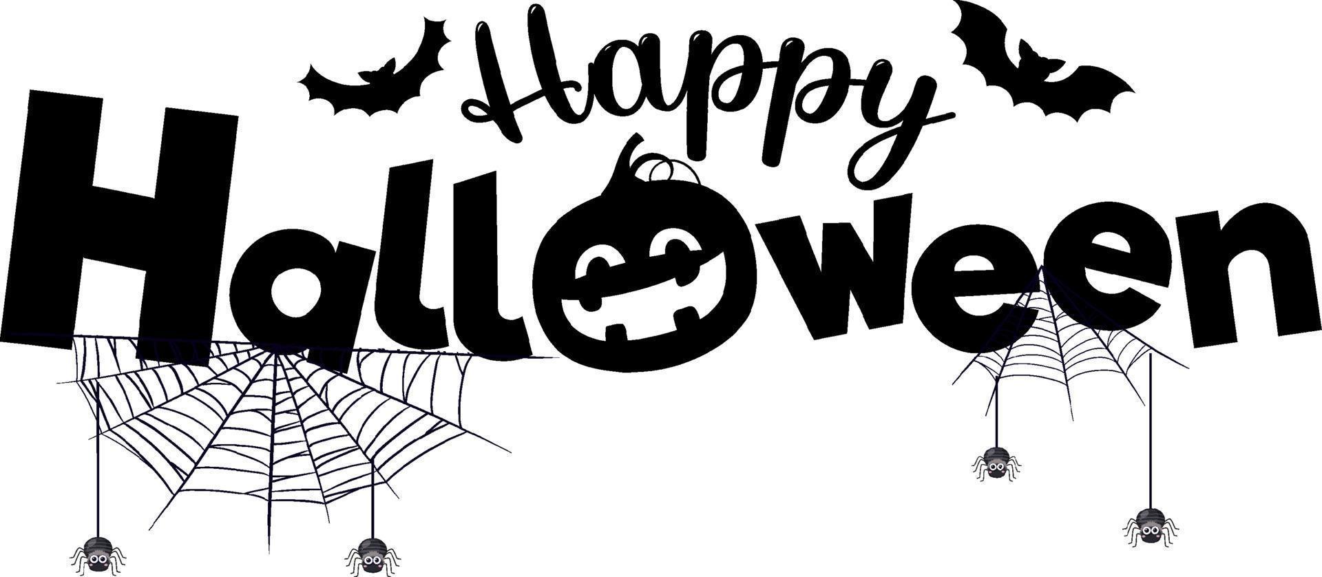 contento Halloween font logo vettore