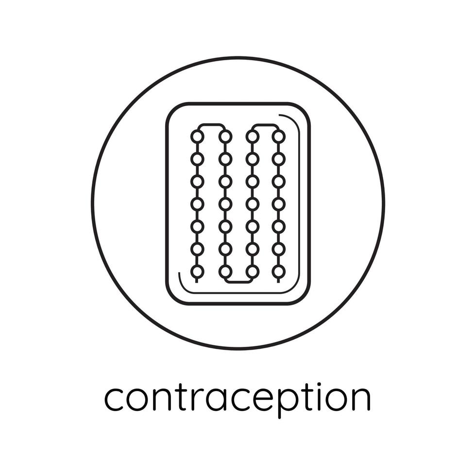 linea icona contraccettivo pillole vettore