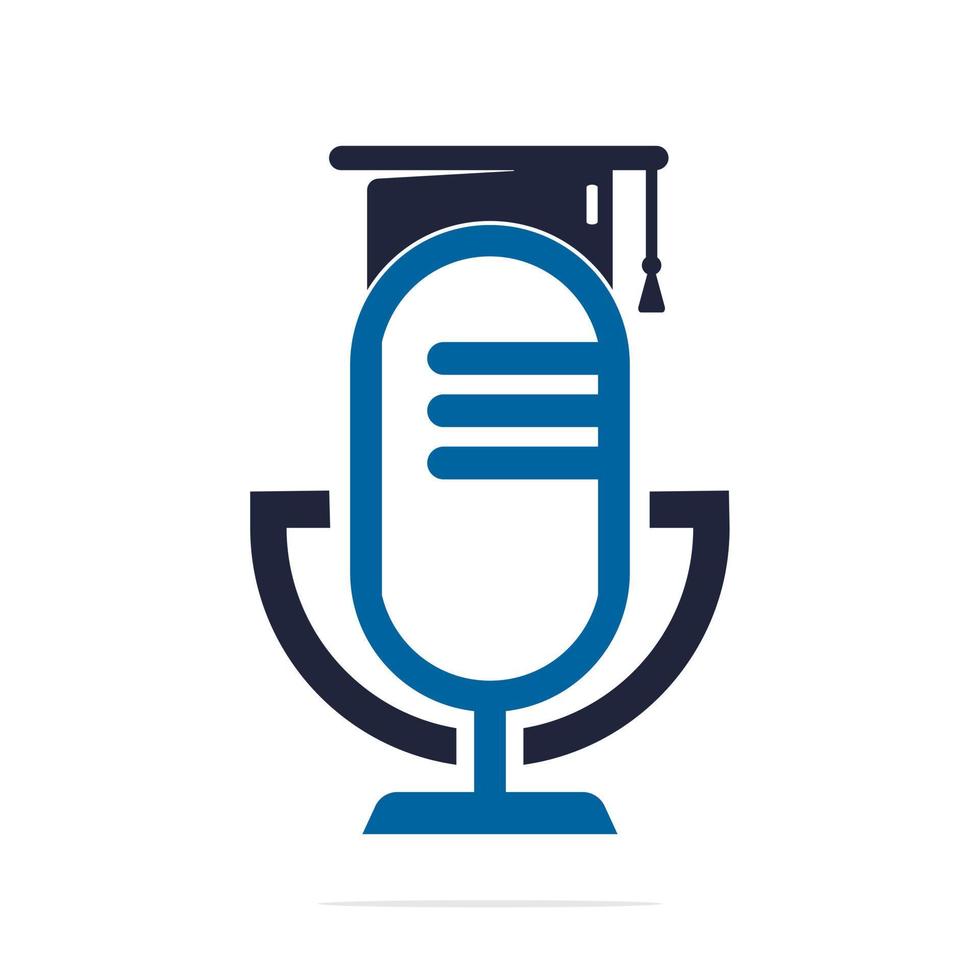 diplomato Podcast logo icona simbolo design. formazione scolastica Podcast logo concetto. vettore