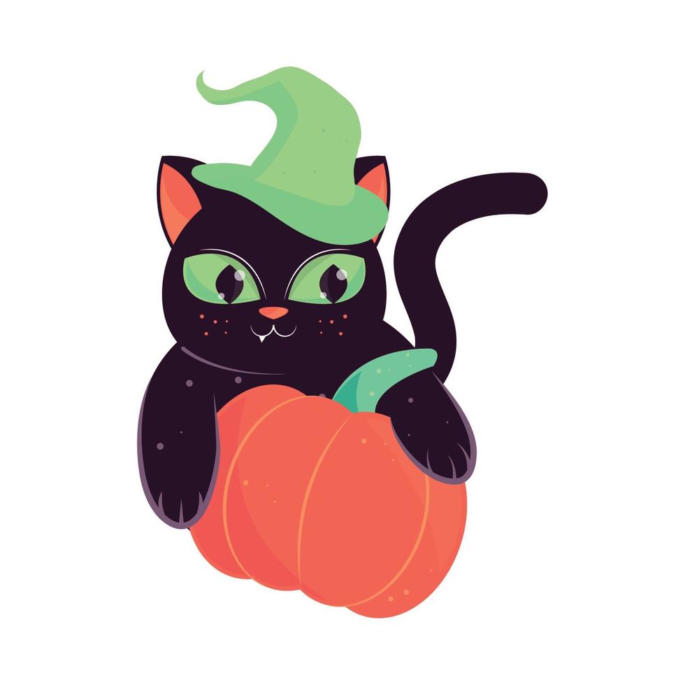 Halloween cartone animato gatto vettore