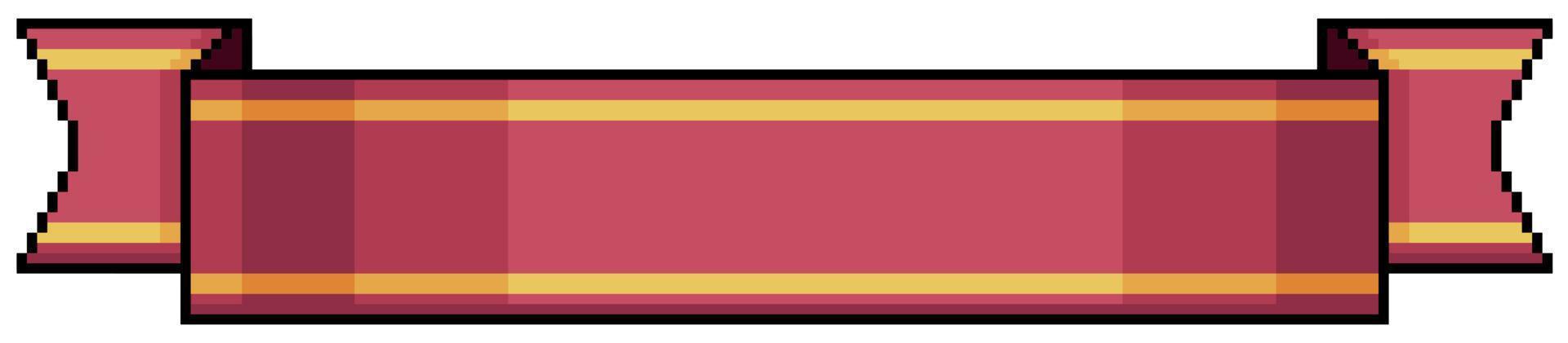 pixel arte rosso e oro banda. rosso nastro vettore icona per 8 bit gioco su bianca sfondo