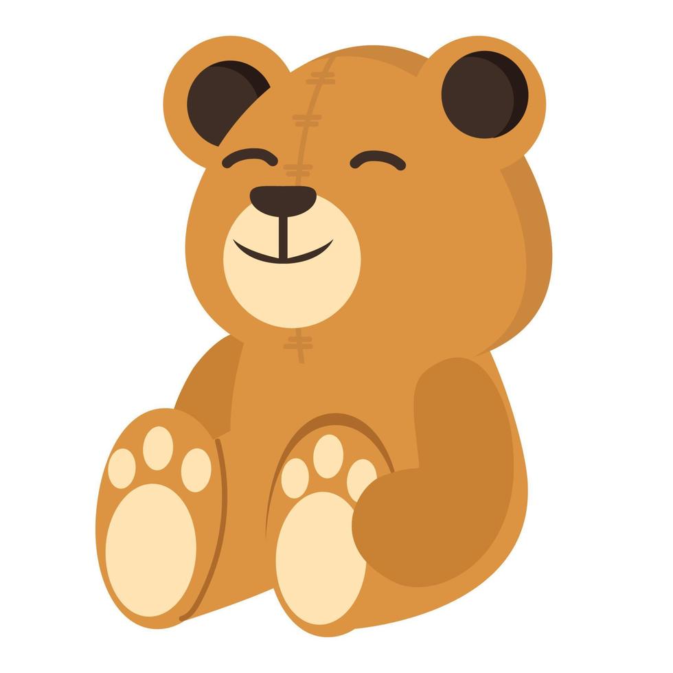 contento Marrone orsacchiotto orso cartone animato vettore