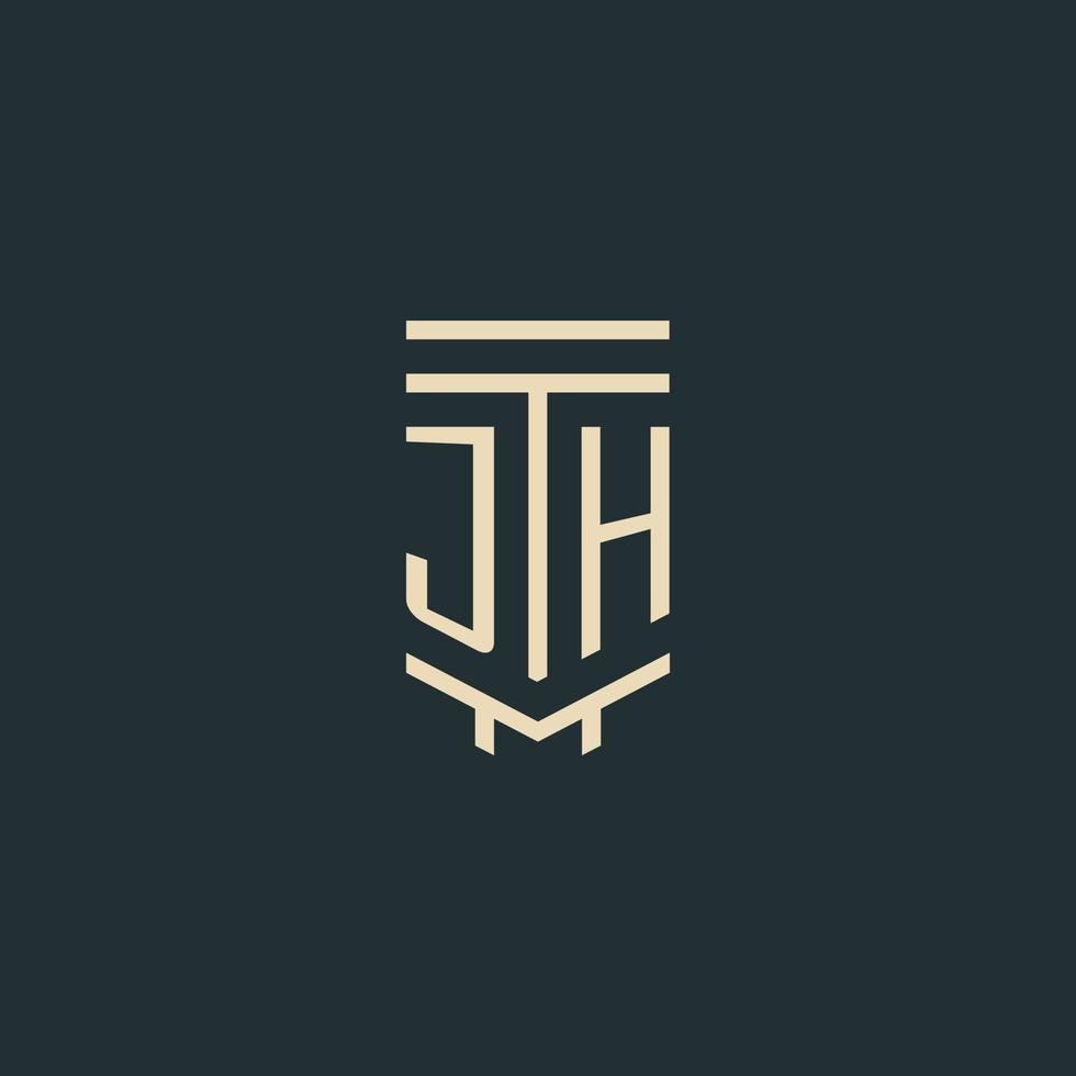 jh iniziale monogramma con semplice linea arte pilastro logo disegni vettore