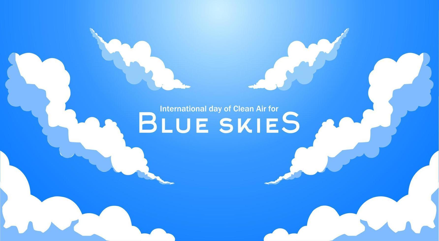 internazionale giorno di pulito aria per blu cieli vettore