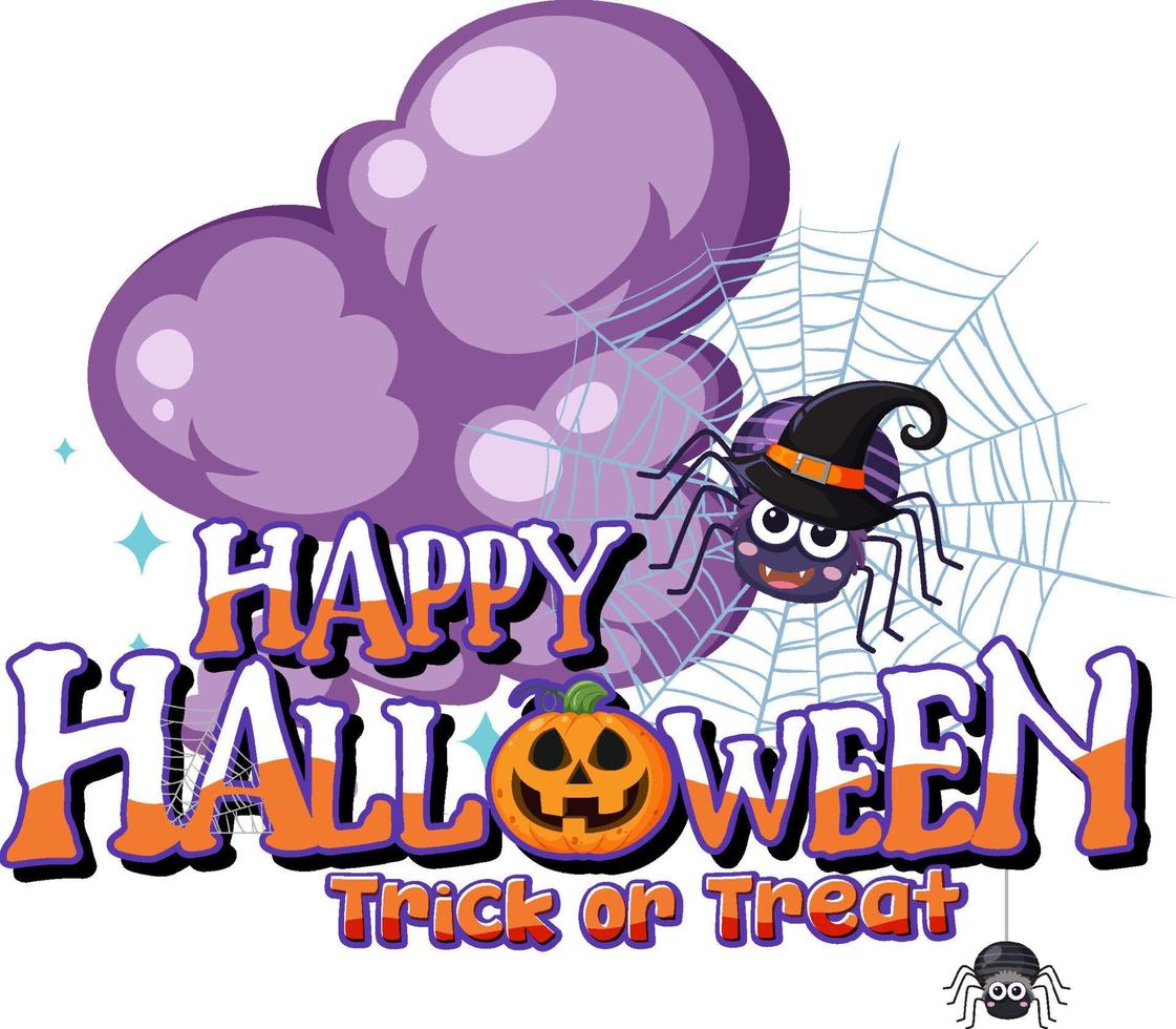 contento Halloween testo logo vettore