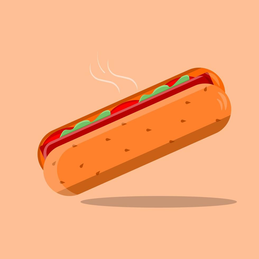 illustrazione dell'icona del fumetto di hot dog vettore