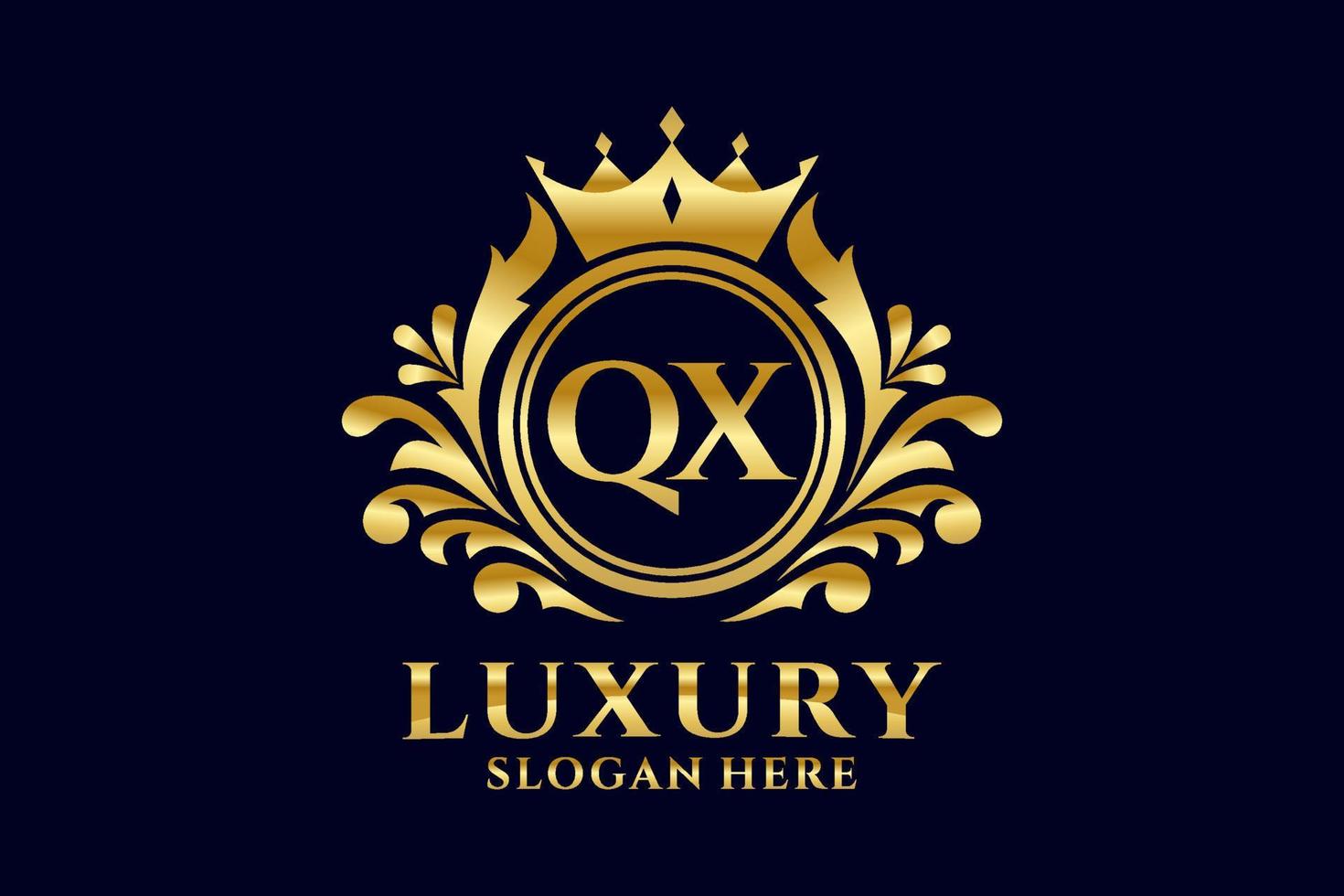 iniziale qx lettera reale lusso logo modello nel vettore arte per lussuoso il branding progetti e altro vettore illustrazione.