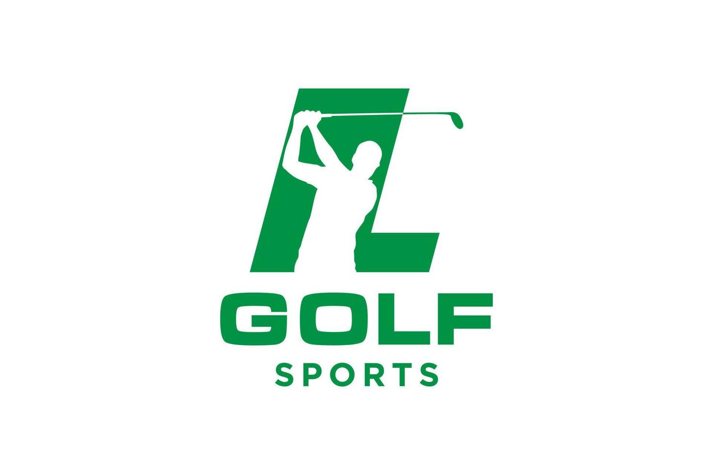 alfabeto lettera icona logo l per golf logo design modello vettoriale, etichetta vettoriale del golf, logo del campionato di golf, illustrazione, icona creativa, concetto di design