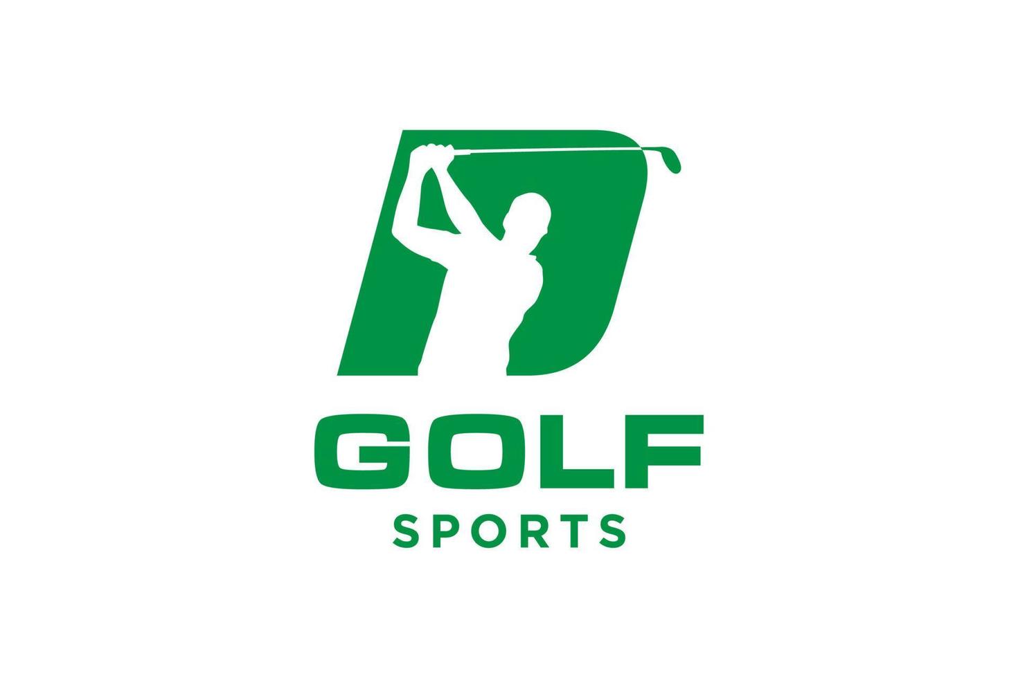 alfabeto lettera icona logo d per golf logo design modello vettoriale, etichetta vettoriale del golf, logo del campionato di golf, illustrazione, icona creativa, concetto di design