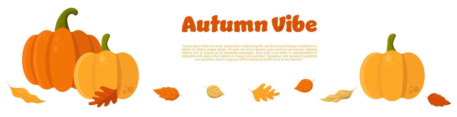 autunno vibrazione vettore sfondo con zucche e caduto le foglie. Perfetto per ragnatela striscioni, sociale media, stampato materiali, eccetera.