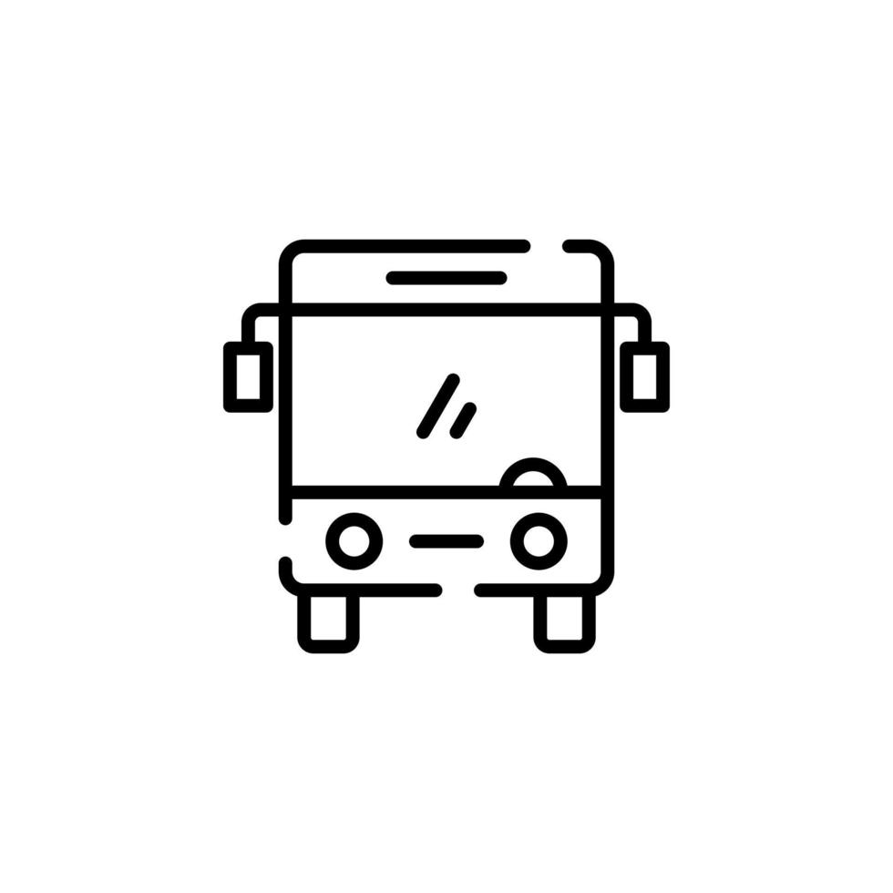 autobus, autobus, pubblico, mezzi di trasporto tratteggiata linea icona vettore illustrazione logo modello. adatto per molti scopi.