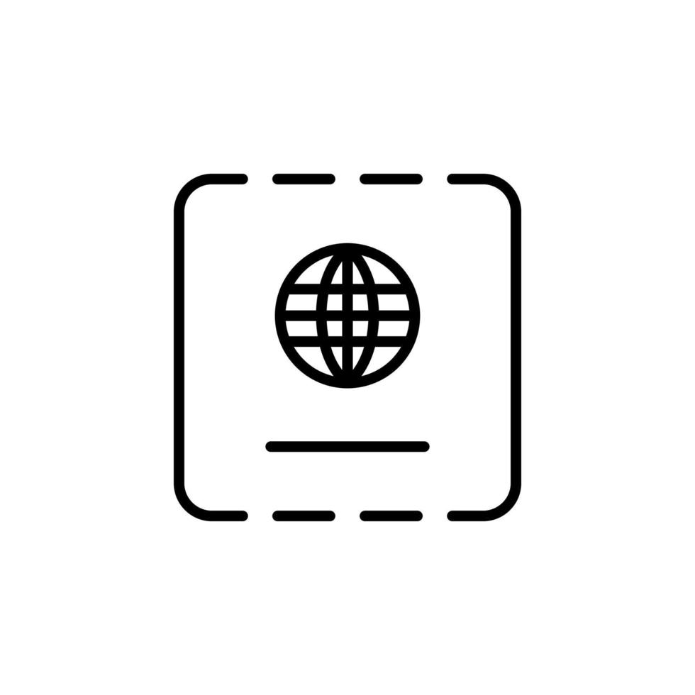 passaporto, viaggiare, attività commerciale tratteggiata linea icona vettore illustrazione logo modello. adatto per molti scopi.