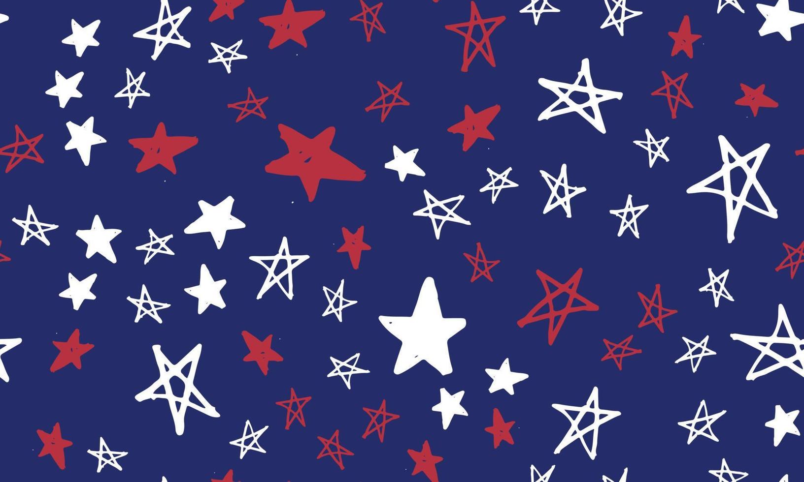 indipendenza giorno Stati Uniti d'America. presidenti giorno. mano disegnato illustrazione. stelle grunge. vettore