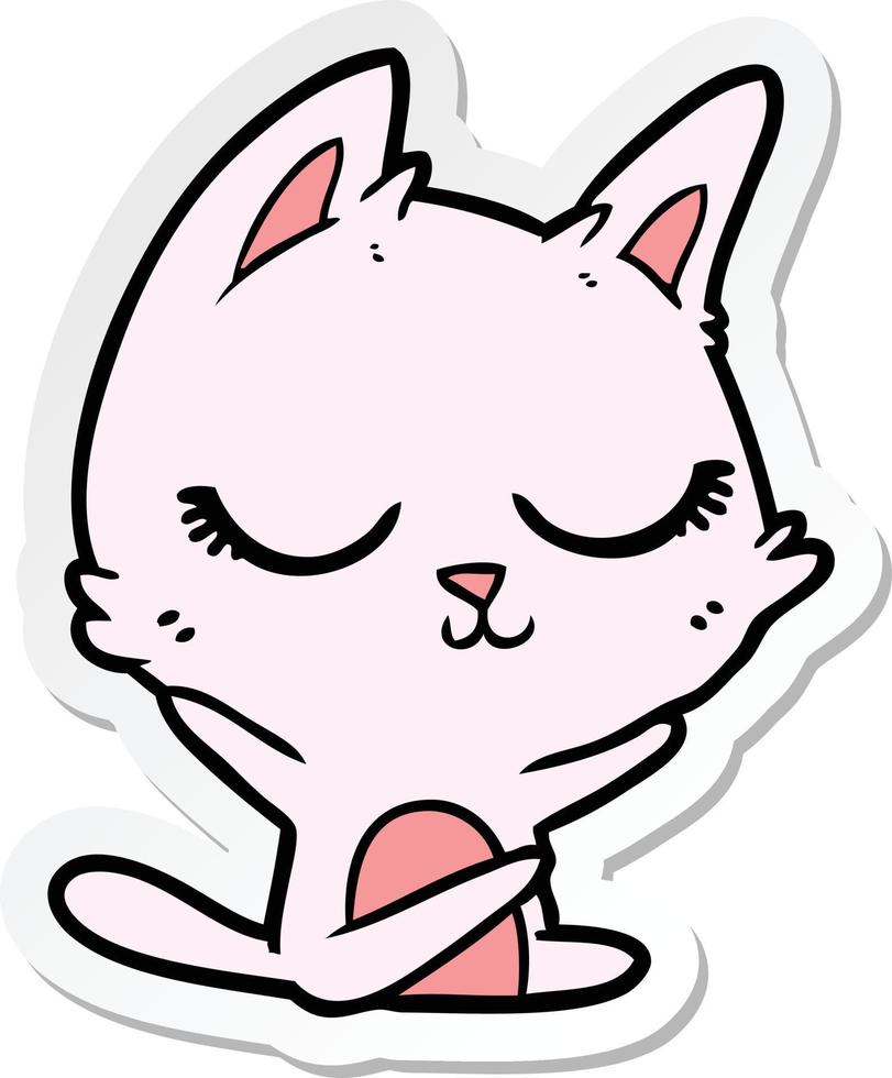 adesivo di un gatto calmo dei cartoni animati vettore
