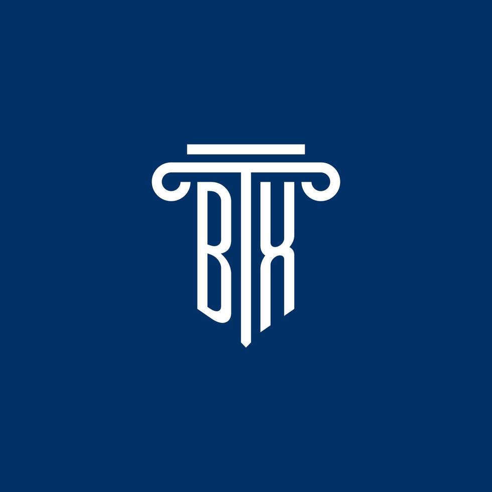 bx iniziale logo monogramma con semplice pilastro icona vettore
