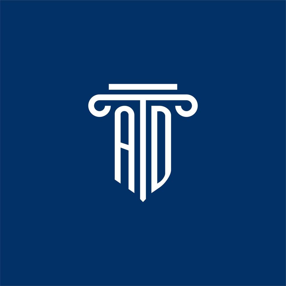 anno Domini iniziale logo monogramma con semplice pilastro icona vettore