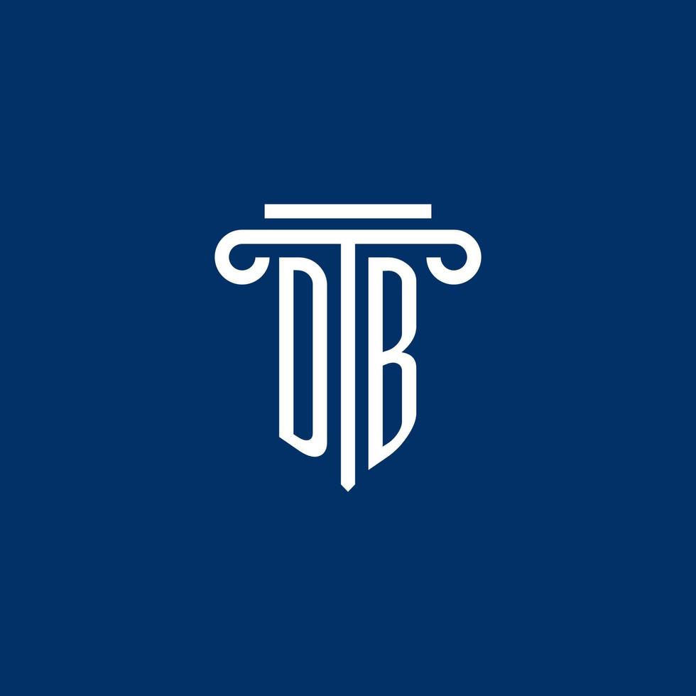 db iniziale logo monogramma con semplice pilastro icona vettore