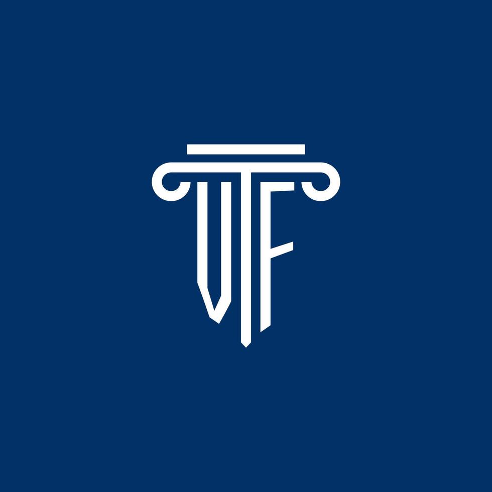 vf iniziale logo monogramma con semplice pilastro icona vettore