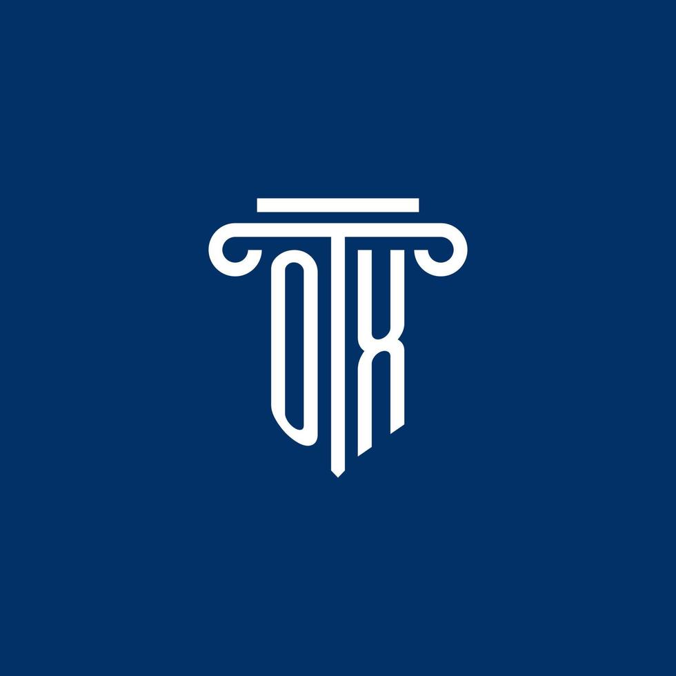 bue iniziale logo monogramma con semplice pilastro icona vettore