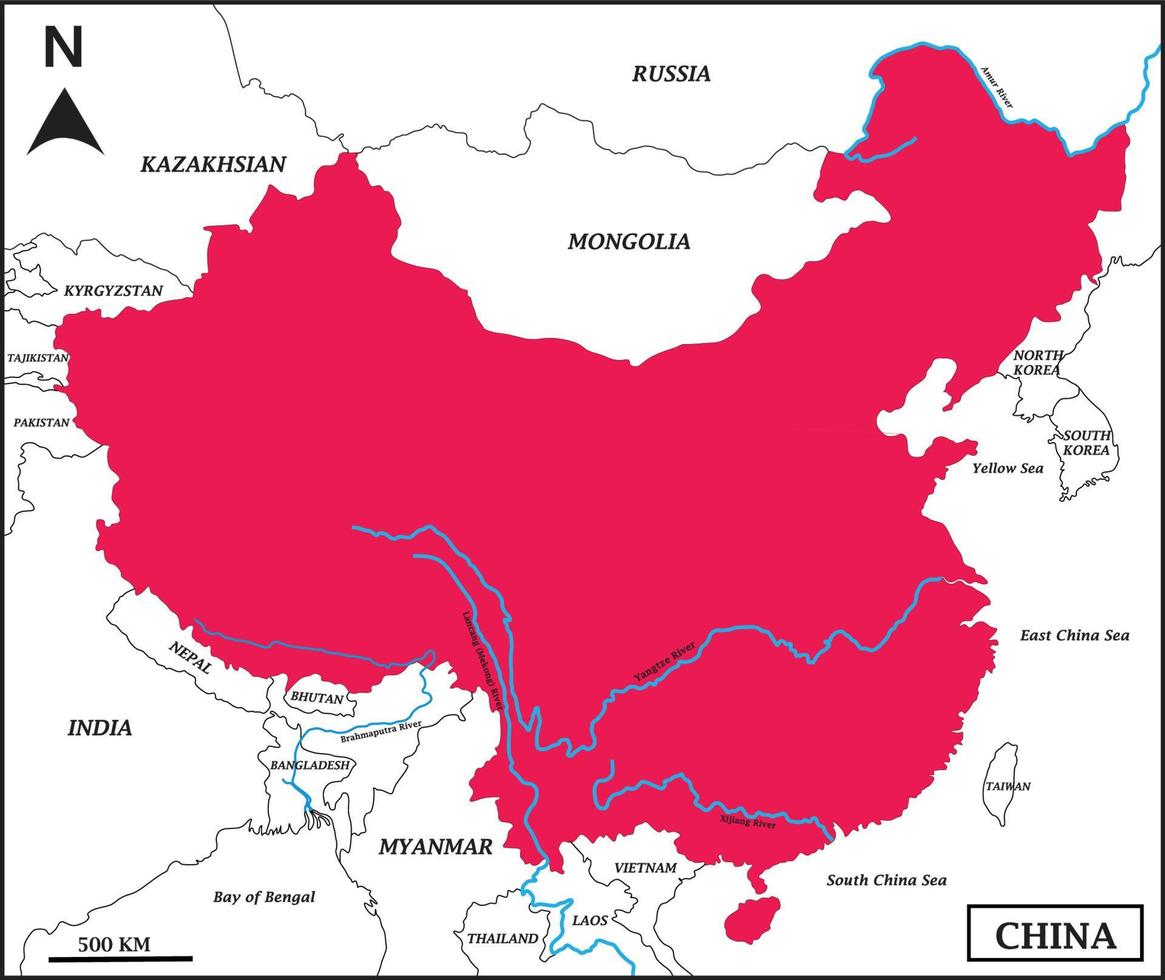 vettore carta geografica pf Cina