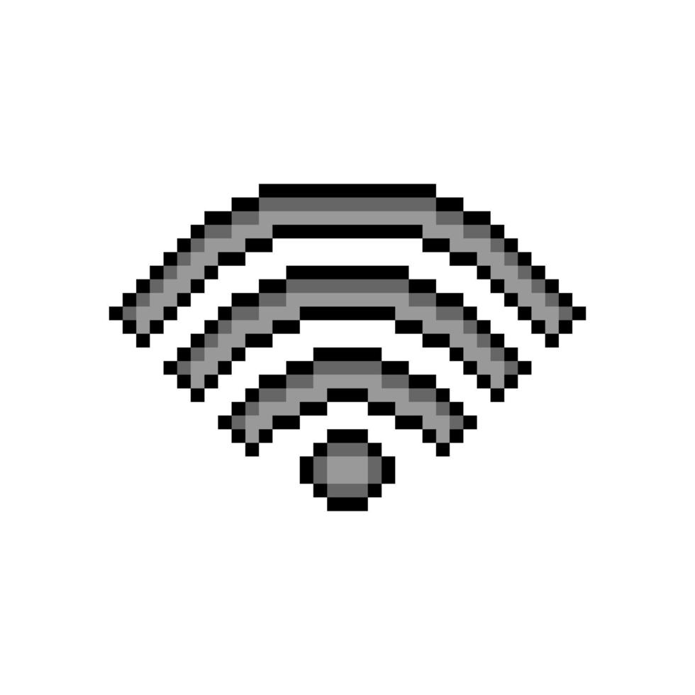 Wi-Fi segnale onda con pixel arte su bianca sfondo vettore