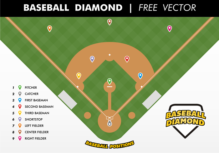 vettore libero del diamante del baseball