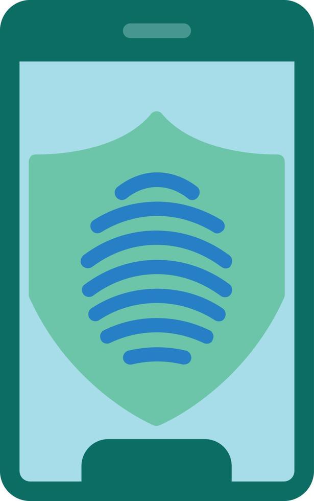 icona piatta dell'impronta digitale vettore