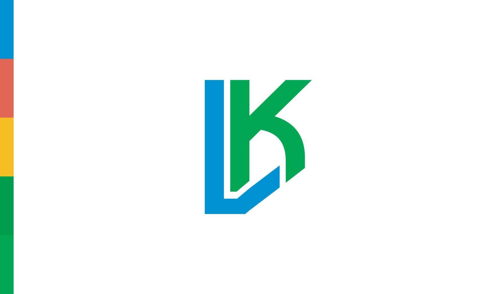 alfabeto lettere iniziali monogramma logo lk, kl, l e k vettore
