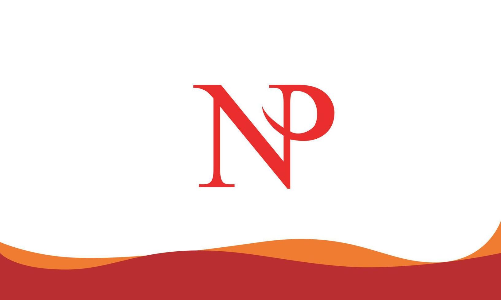 alfabeto lettere iniziali monogramma logo np, pn, n e p vettore