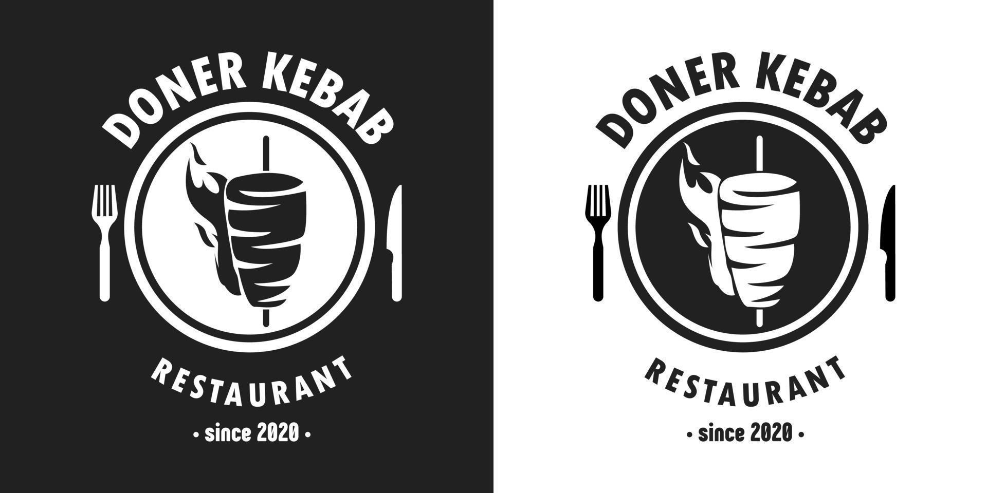 logo Döner Kebab per ristoranti e mercati. vettore