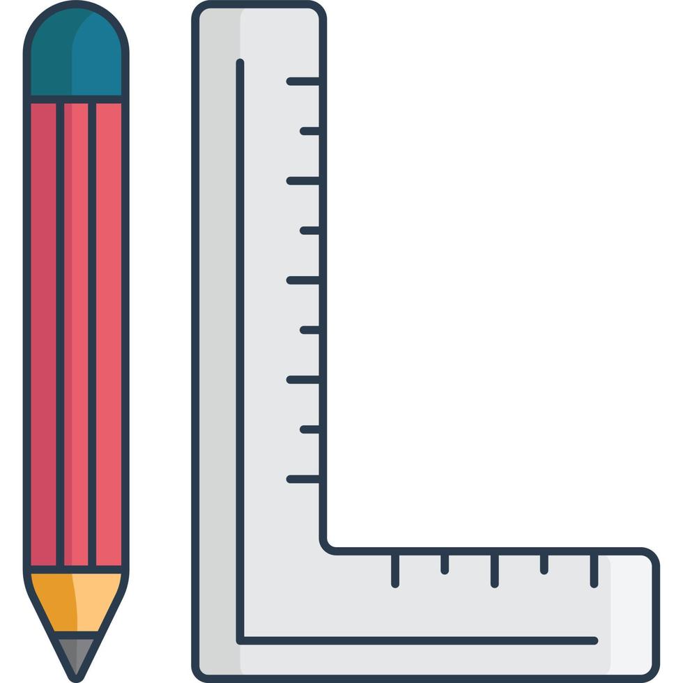 matita e righello icona vettore