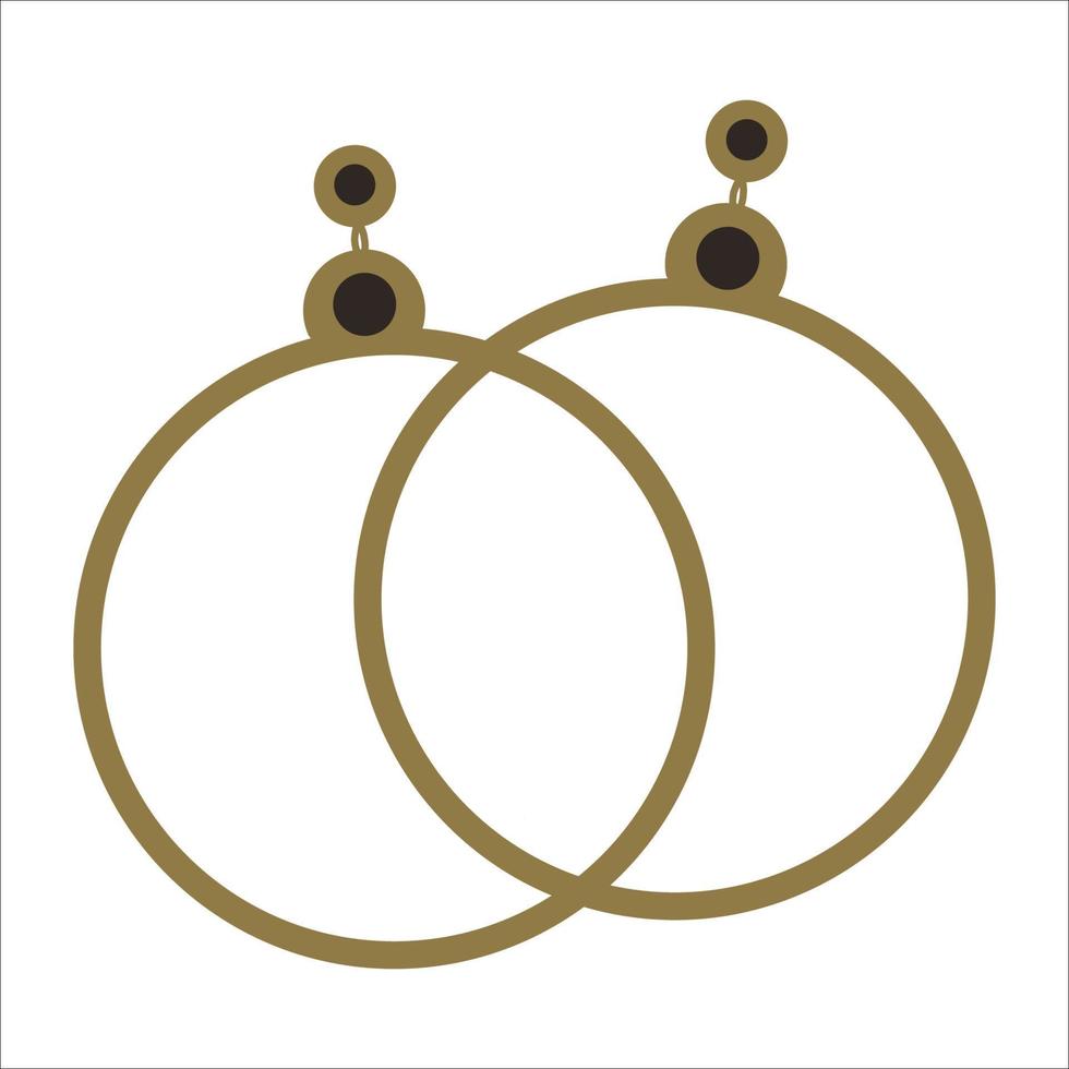 illustrazione di il giro oro orecchini isolato su un' bianca sfondo. un' paio di Da donna oro orecchini con un' il giro elemento. un elegante e romantico regalo. un elemento di vettore design.
