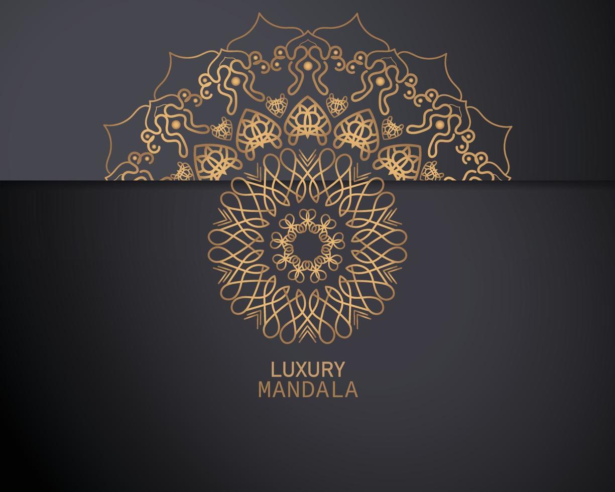 invito carta modelli con oro fantasia e cristalli colore lusso mandala sfondo con d'oro arebesco modello Arabo islamico est stile. Ramadan stile decorativo mandala, aviatore bandiera vettore