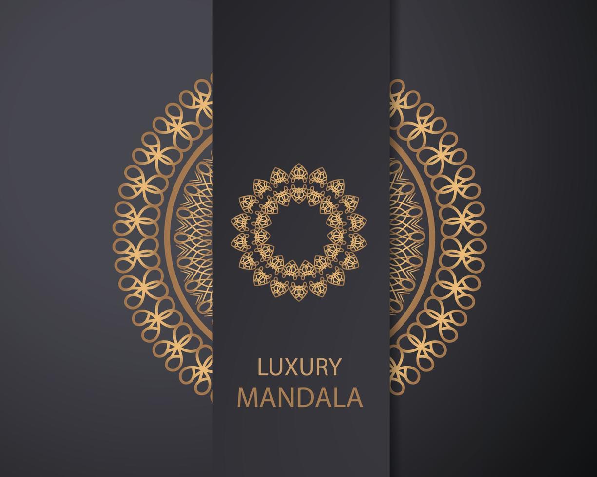 lusso mandala sfondo con d'oro arebesco modello est stile ornamento elegante invito nozze carta, invitare, fondale copertina striscione, lusso stile vettore illustrazione design colorato