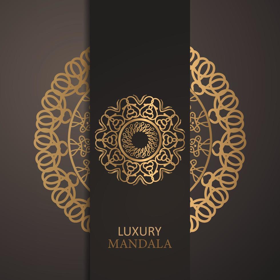 lusso mandala sfondo con d'oro arebesco modello est stile ornamento elegante invito nozze carta, invitare, fondale copertina striscione, lusso stile vettore illustrazione design colorato