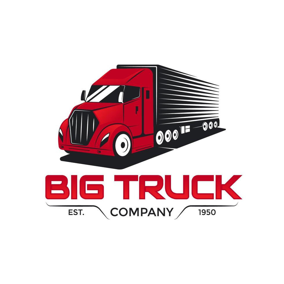 grande camion azienda attività commerciale logistica logo design modello vettore