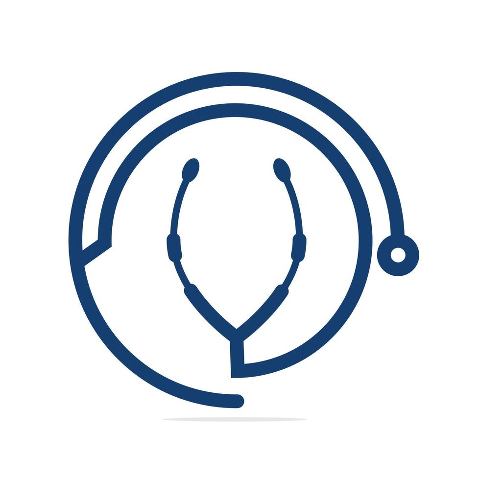 stetoscopio medico ospedale logo design. Salute cura simbolo. medico vettore logo design.